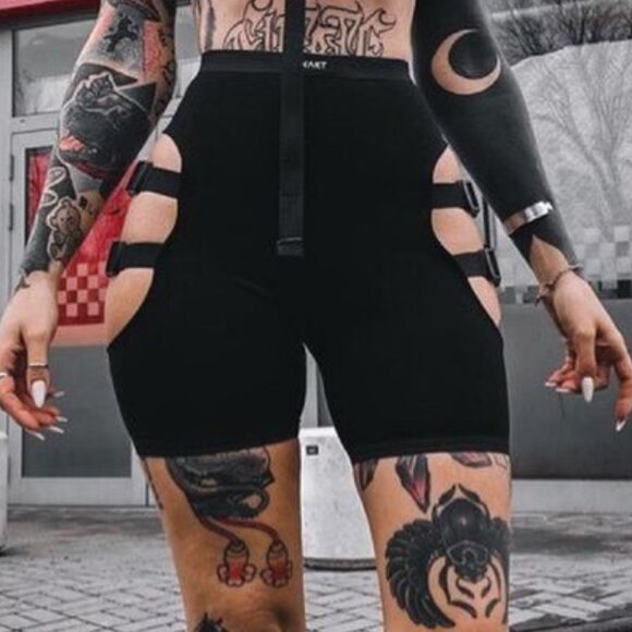 Nakt 22-B Buckle Shorts Clubbing Black Medium - Picture 4 of 9